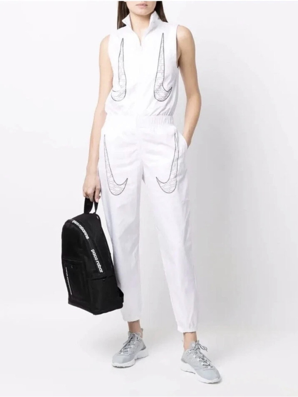 White Nike Logo Air Max Sleeveless Jumpsuit